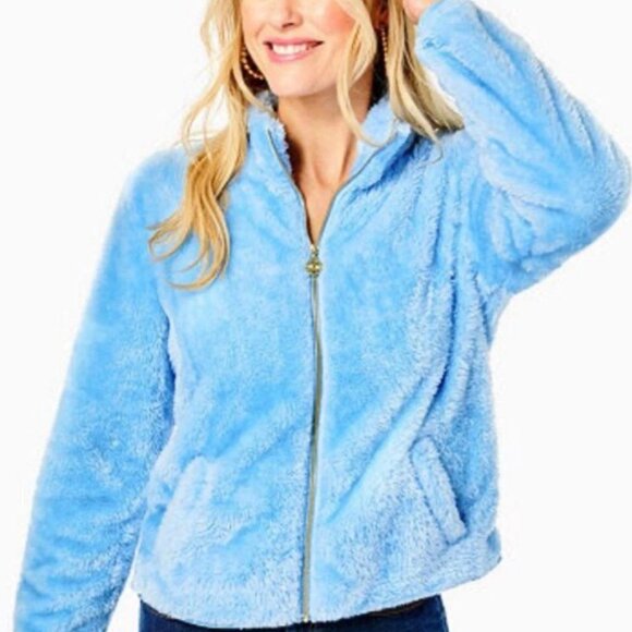 Lilly Pulitzer Jackets & Blazers - LILLY PULITZER Zip Up Sherpa Jacket ANSEL SIZE XS BLUE PERI NWT COMFY!! oversize